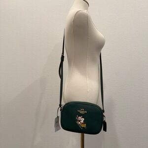 Coach Dark Green Crossbody Bag with Character Design